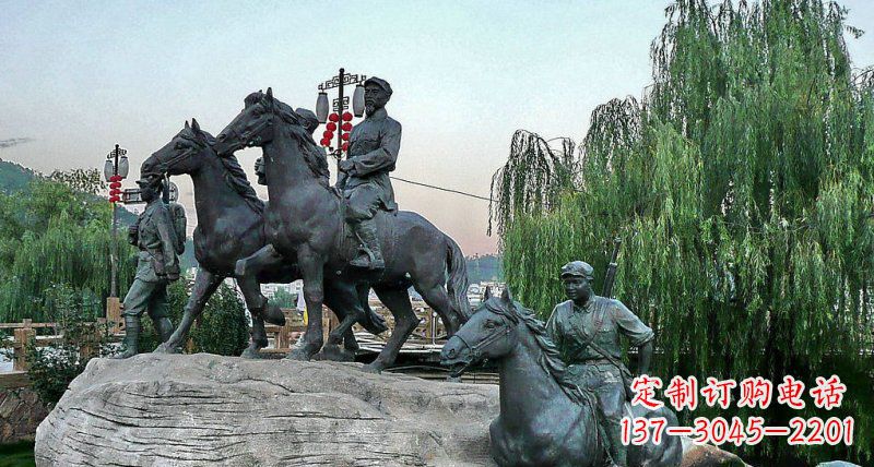 漳州公园红军骑马景观铜雕
