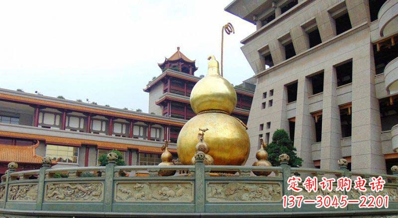 漳州精美优雅的葫芦景观铜雕