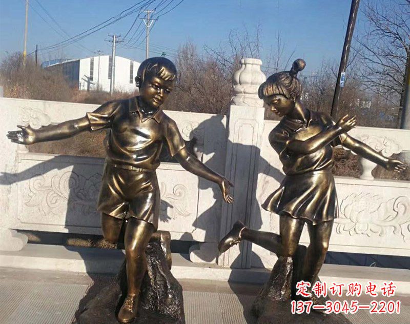 漳州新颖花篮儿童铜雕