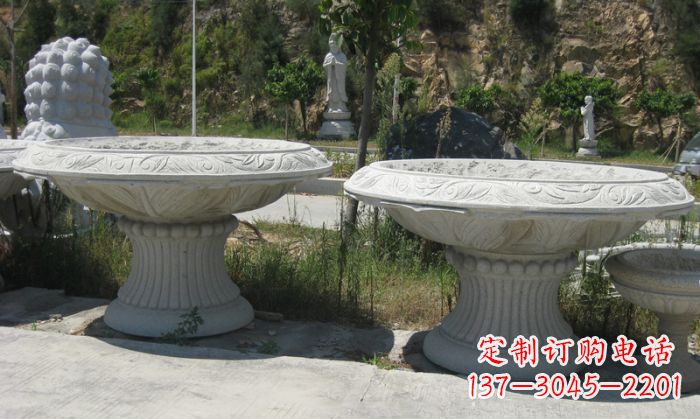 漳州美轮美奂的大理石花盆雕塑