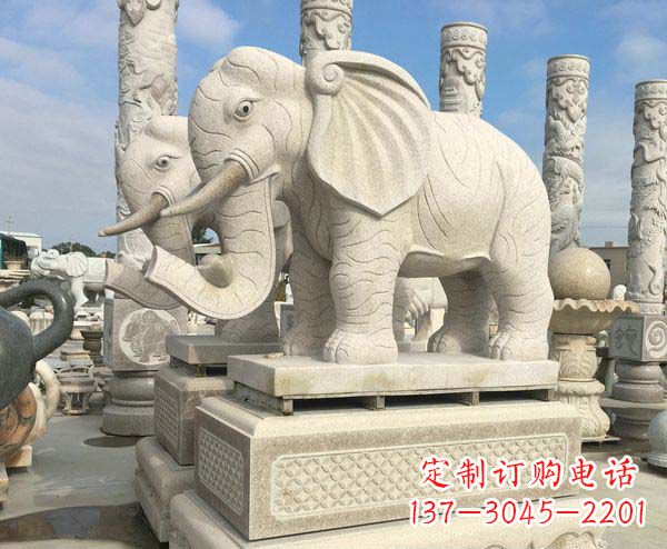 漳州大理石招财大象雕塑