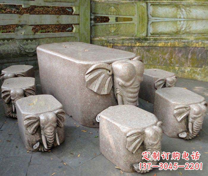 漳州精美小象大理石雕塑