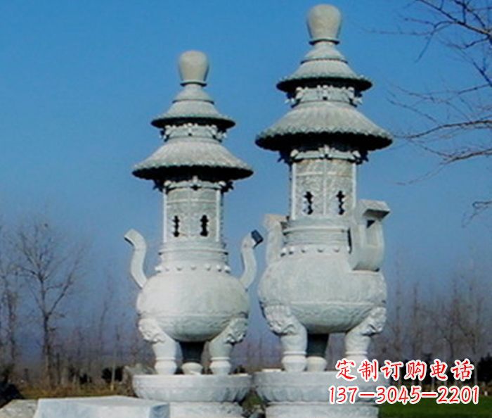 漳州公园景观仿古石雕香炉