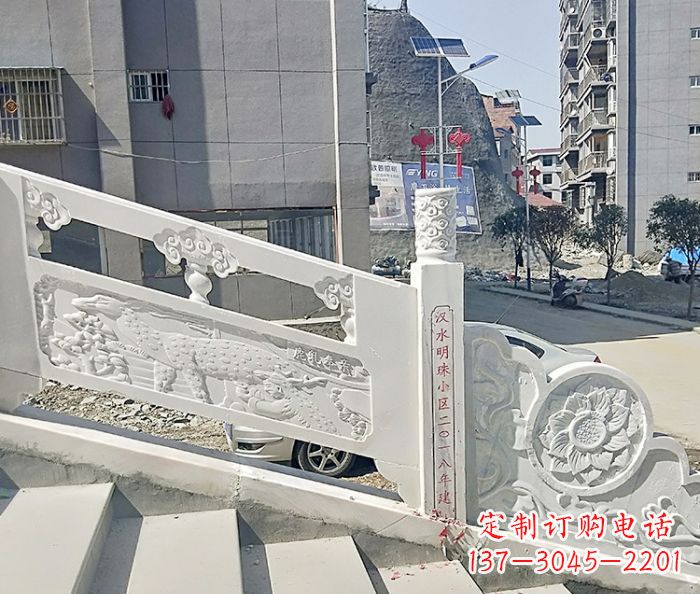 漳州汉白玉石雕栏板,唯美园林装饰