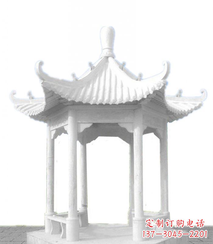 漳州汉白玉石凉亭雕塑