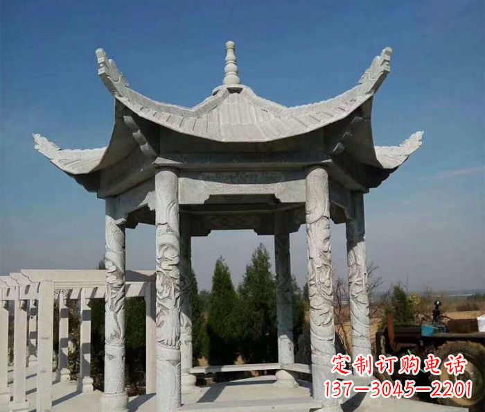 漳州六角凉亭石雕精美雕塑