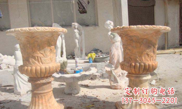 漳州红花盆石雕艺术雕塑