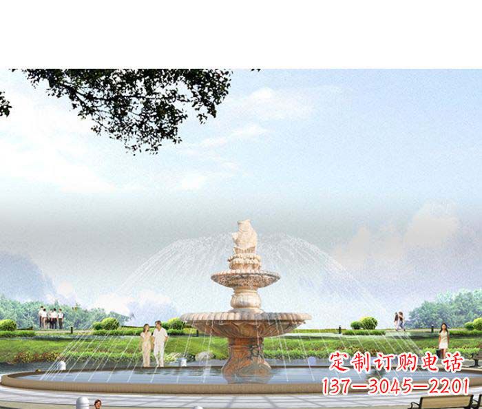 漳州精美玉鲤鱼雕塑 精良景观装置
