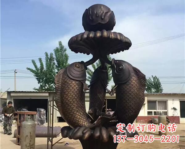 漳州中领雕塑出品传统意象·鲤鱼铜雕