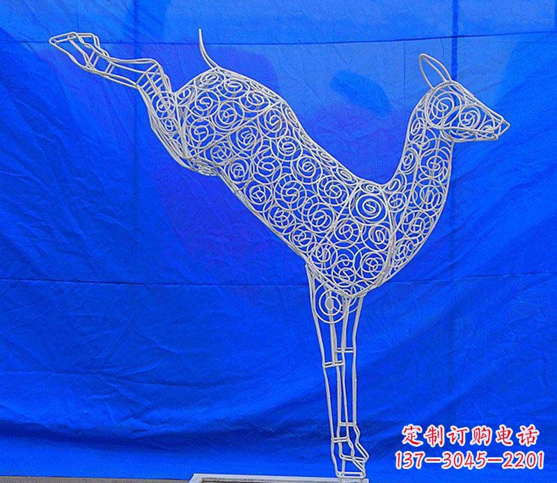 漳州中领雕塑梅花鹿不锈钢镂空雕塑