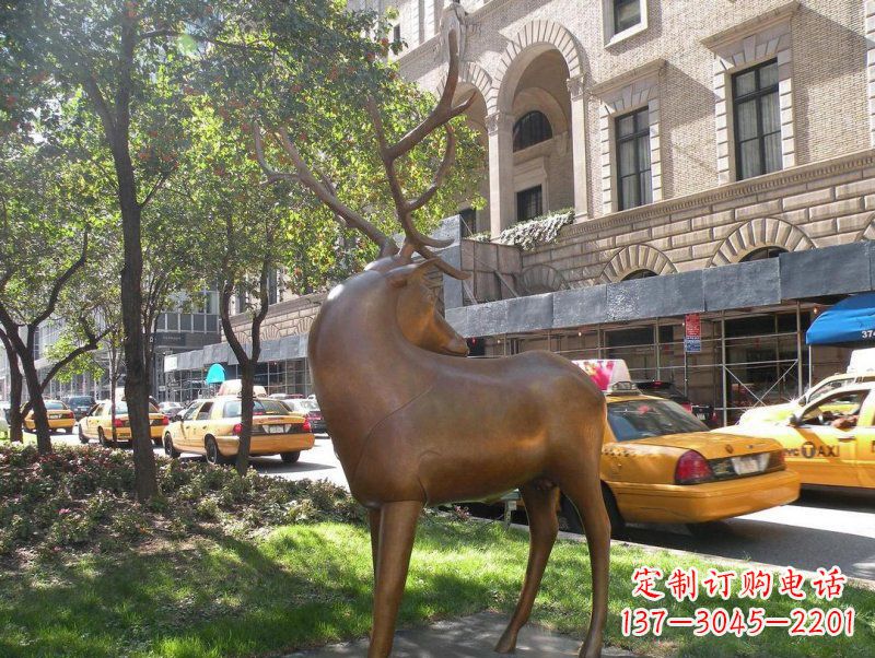 漳州公园梅花鹿景观铜雕