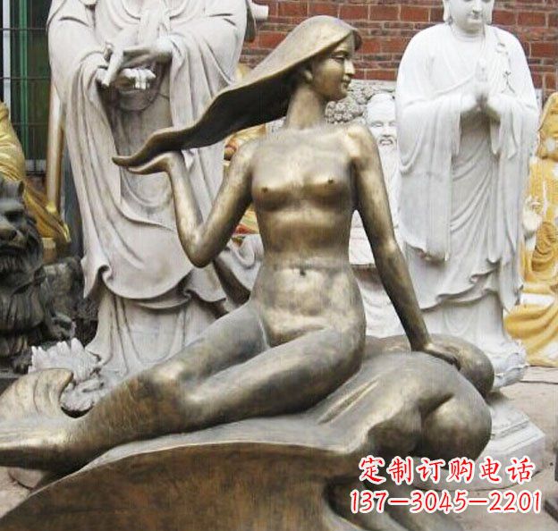 漳州精美铜质美人鱼雕塑