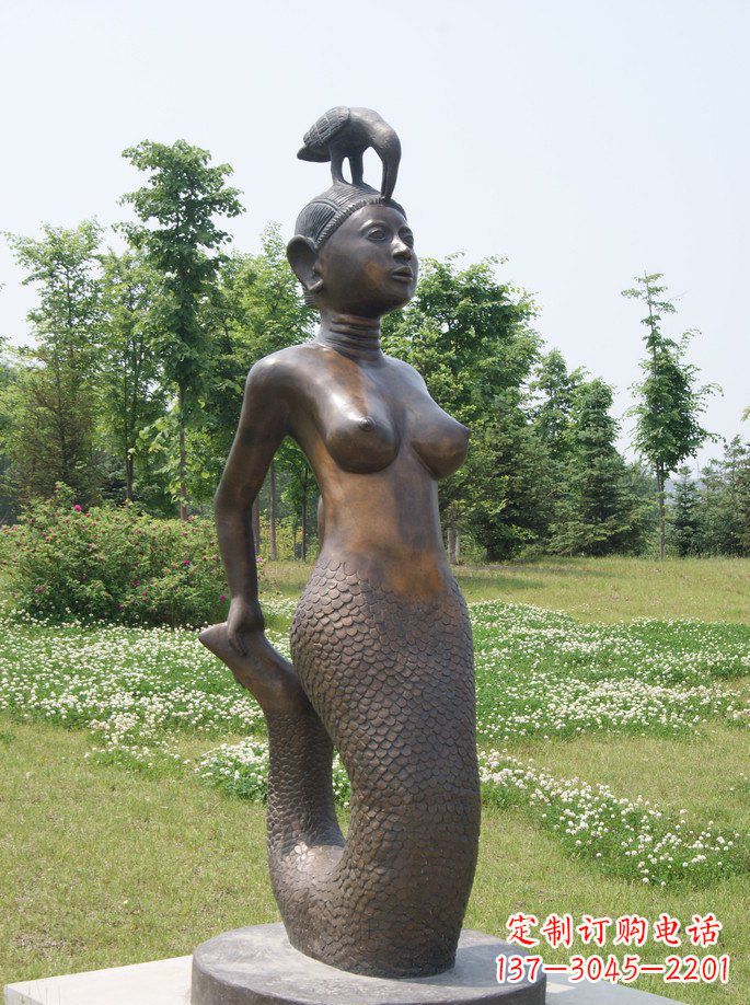 漳州精美美人鱼铜雕塑