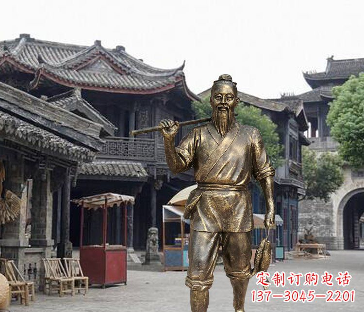 漳州中领雕塑典雅渔夫铜雕