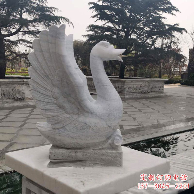 漳州精致的天鹅石雕塑