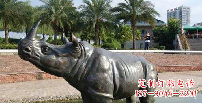漳州公园水牛动物铜雕