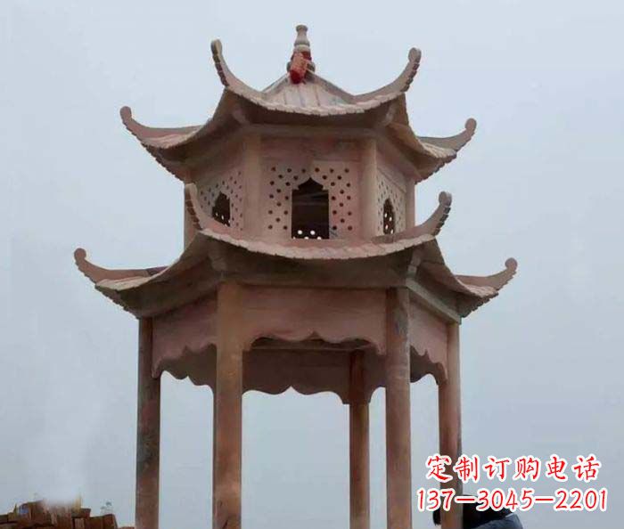 漳州中领雕塑双层六角石雕凉亭