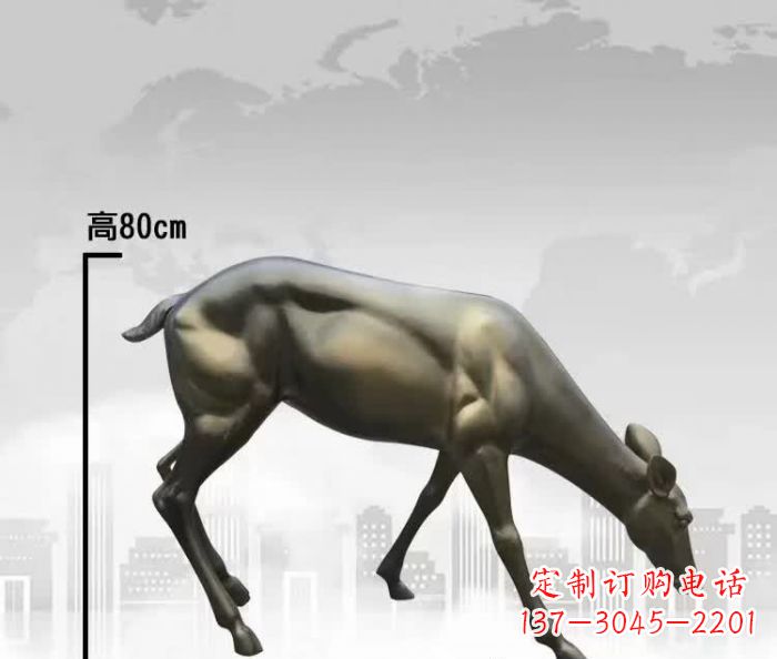 漳州公园小鹿铜雕 (2)