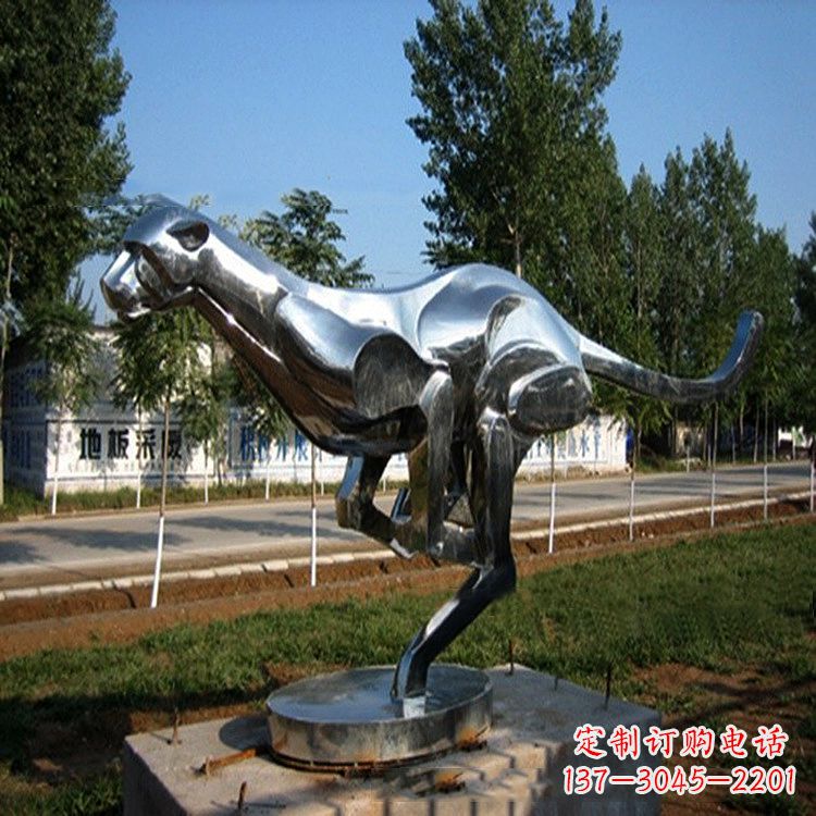 漳州公园园林动物动物袋鼠拉丝不锈钢雕塑