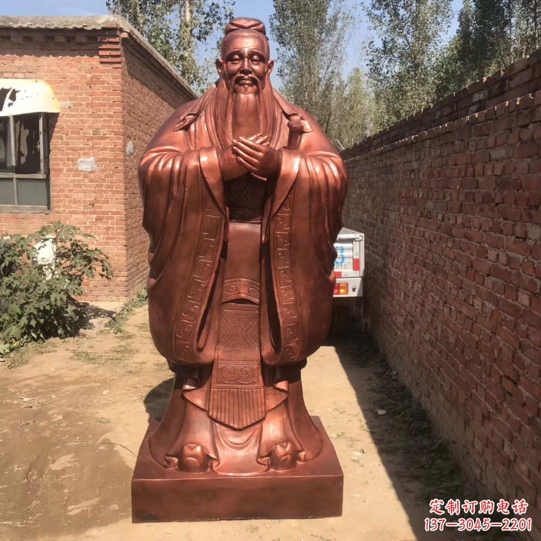 漳州中领雕塑精致孔子铜雕,传承文明智慧