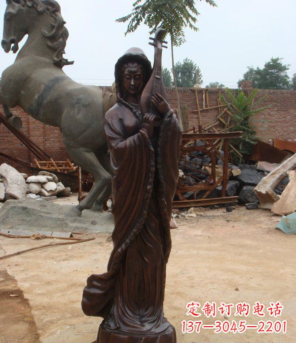 漳州古代美女公园人物铜雕 (2)