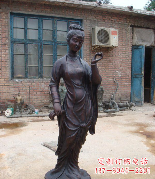 漳州古代美女公园人物铜雕