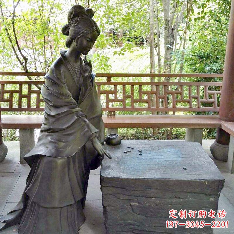 漳州古代美女西施下棋情景雕塑