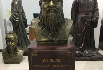 漳州标志性雕塑-孙思邈半身像铜雕