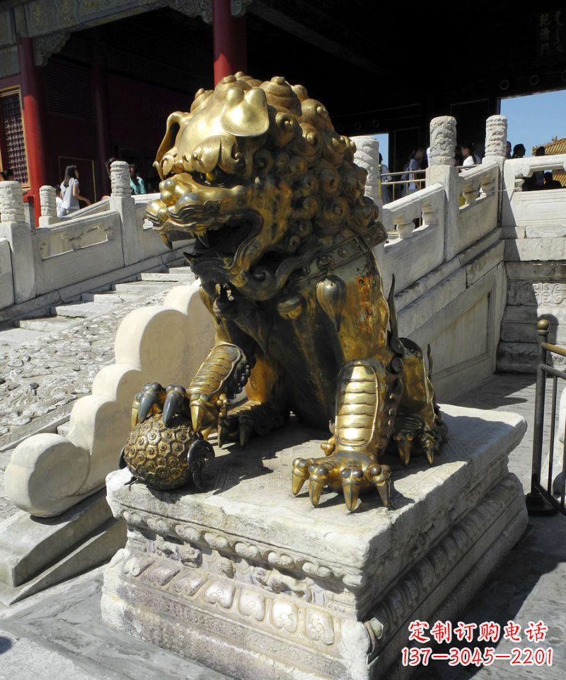漳州故宫铜制狮子雕塑,传承中国传统文化