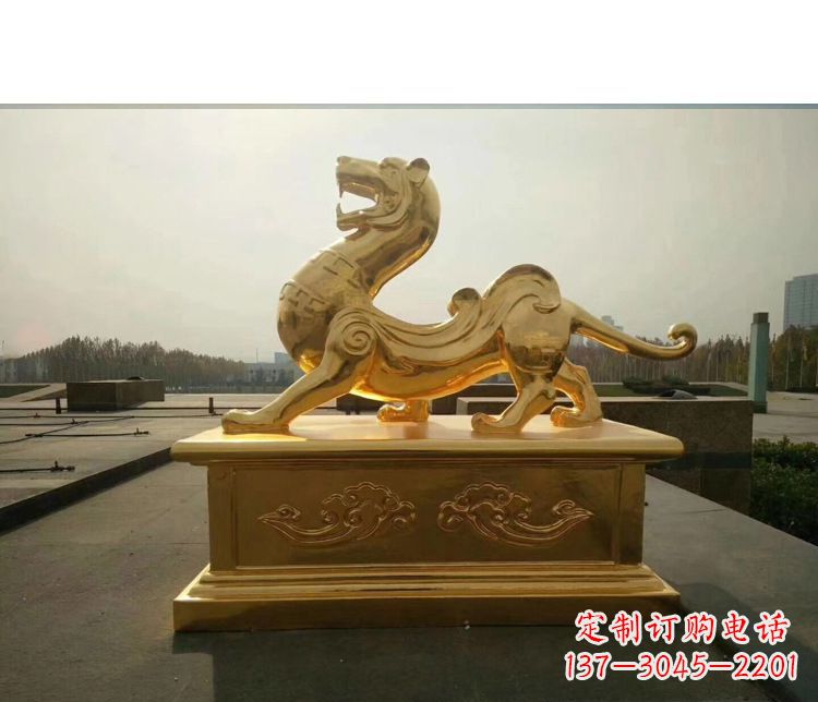 漳州精美雕刻,精致纯铜白虎神兽雕塑