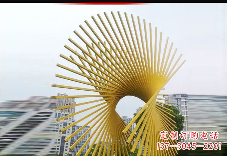 漳州现代美学——不锈钢树枝扇形景观雕塑
