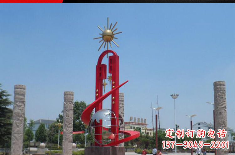 漳州广场不锈钢太阳花景观雕塑