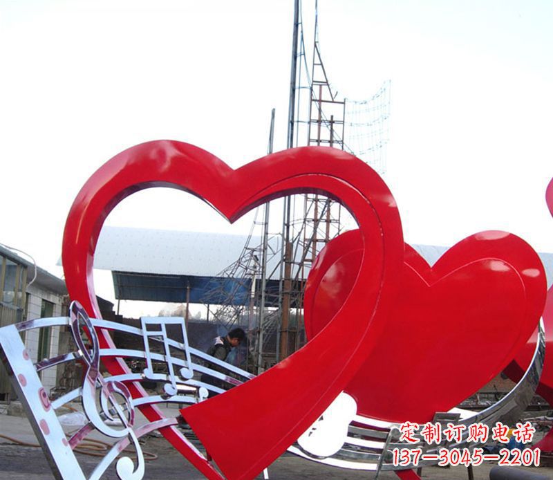 漳州广场不锈钢音符桃心景观雕塑