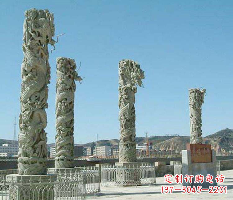 漳州中领雕塑的大理石盘龙柱景观石雕