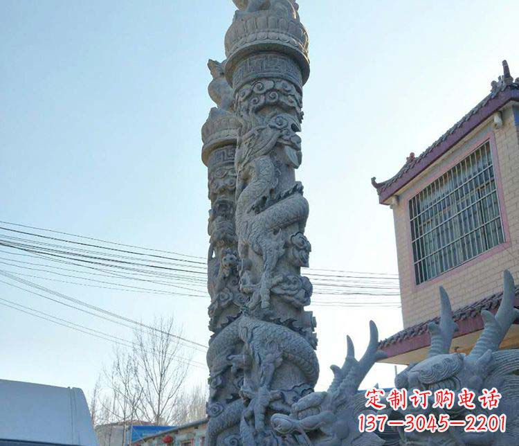 漳州精美广场大理石龙柱雕塑