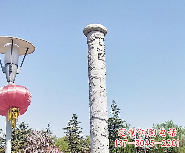 漳州中领雕塑的大理石龙柱石雕