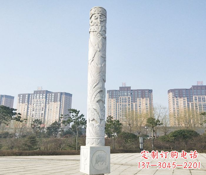 漳州真实而细腻的大理石龙柱石雕
