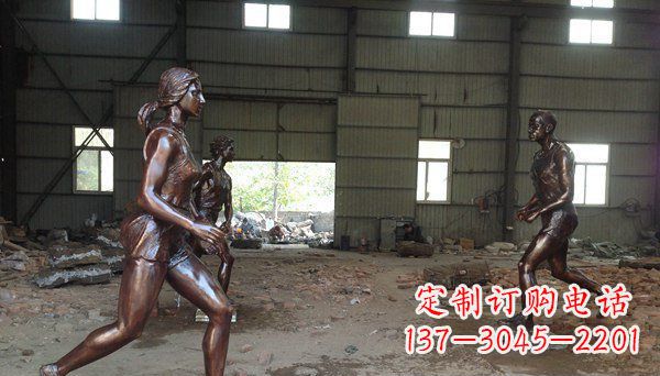 漳州广场跑步女生人物铜雕