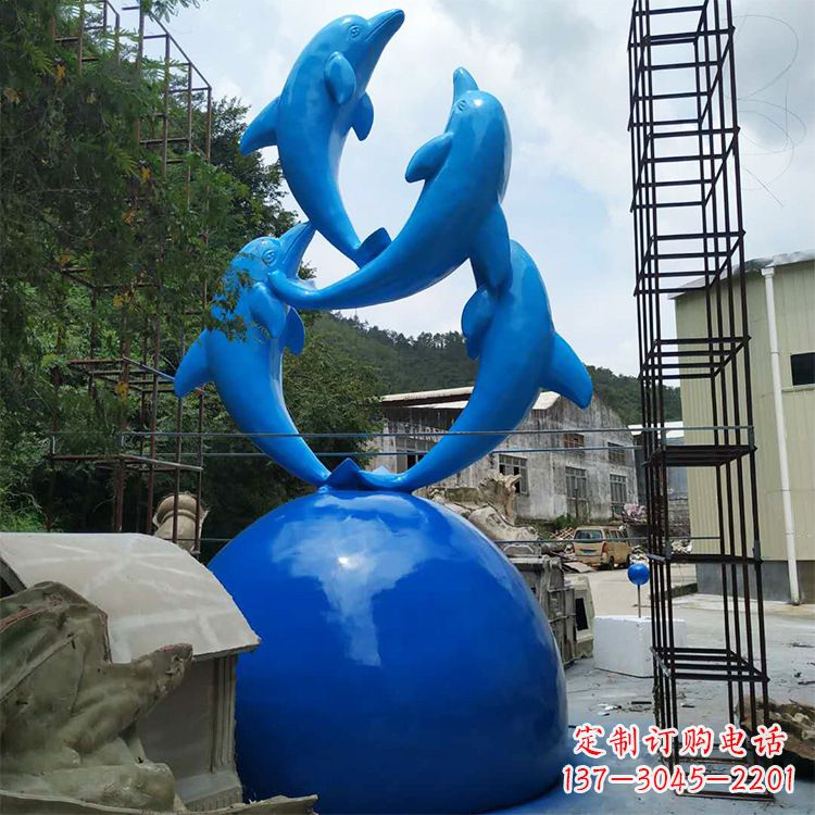 漳州海豚玻璃钢景观雕塑