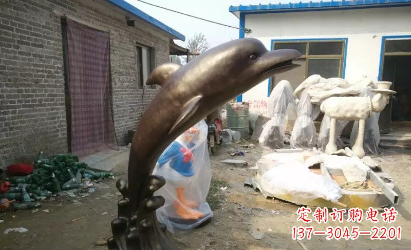 漳州海豚动物铜雕