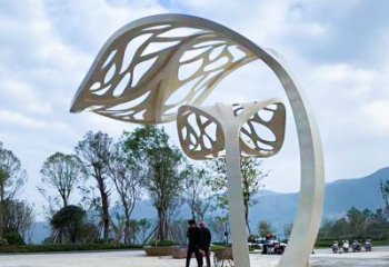 漳州精致的不锈钢树叶雕塑