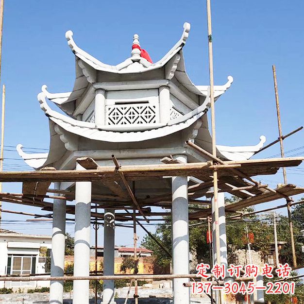 漳州汉白玉大理石凉亭雕塑