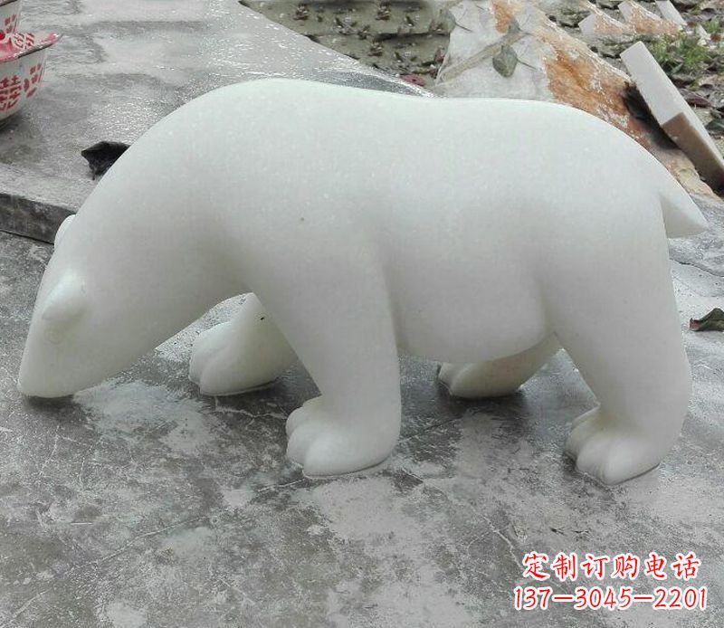 漳州汉白玉动物雕塑·北极熊