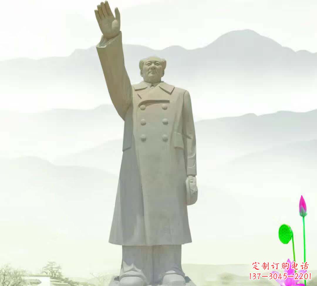 漳州汉白玉挥手毛泽东雕塑