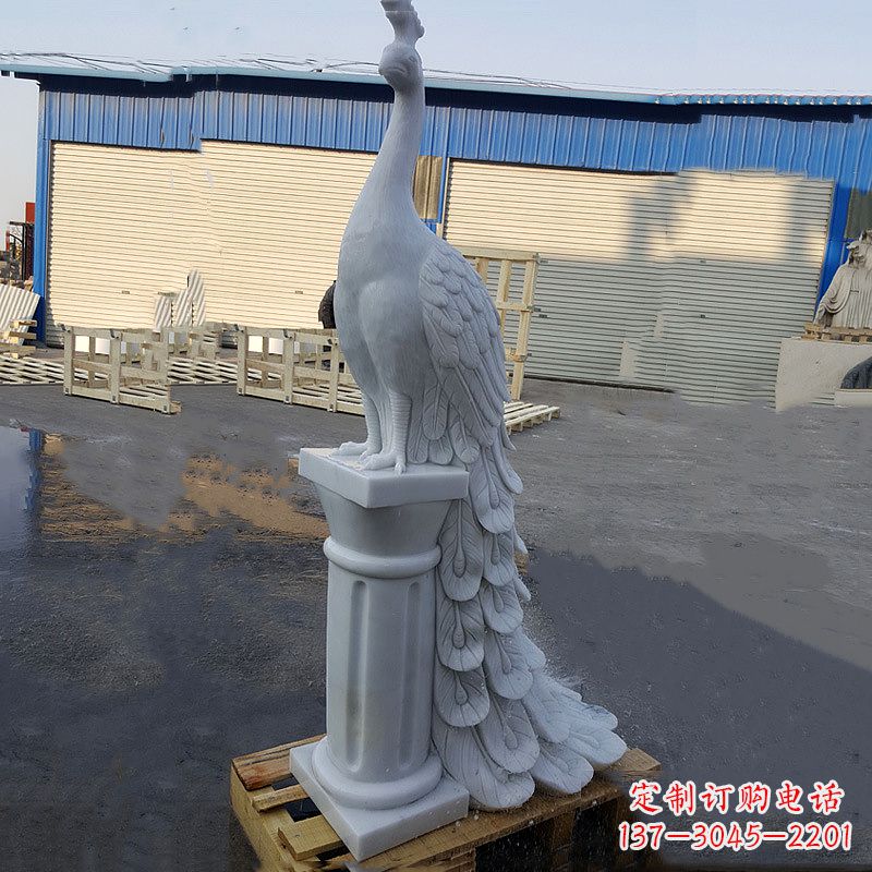漳州汉白玉孔雀雕塑,传承艺术精髓
