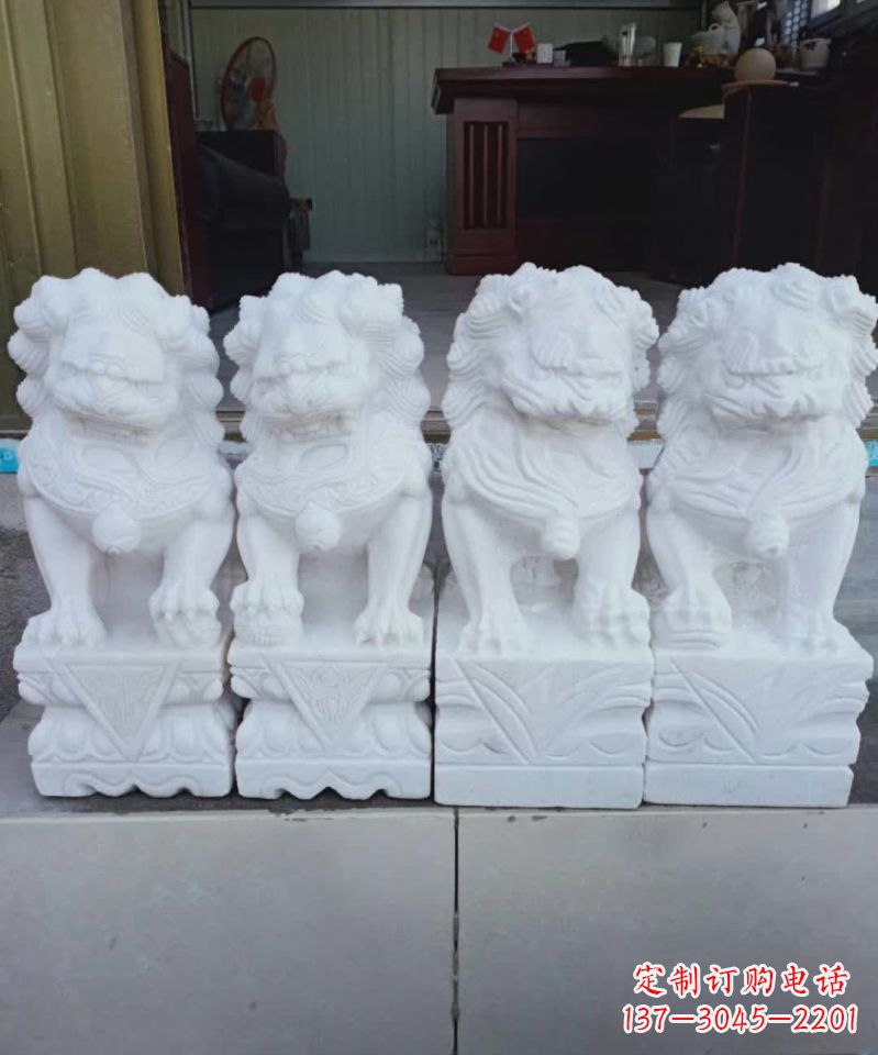 漳州汉白玉狮子雕塑1