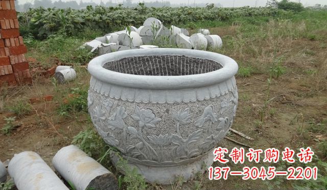 漳州荷花花盆公园景观石雕，千般美妙一览无余