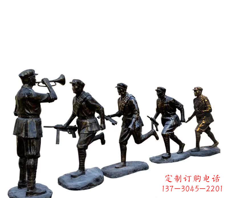 漳州红色文化主题红军铜雕塑