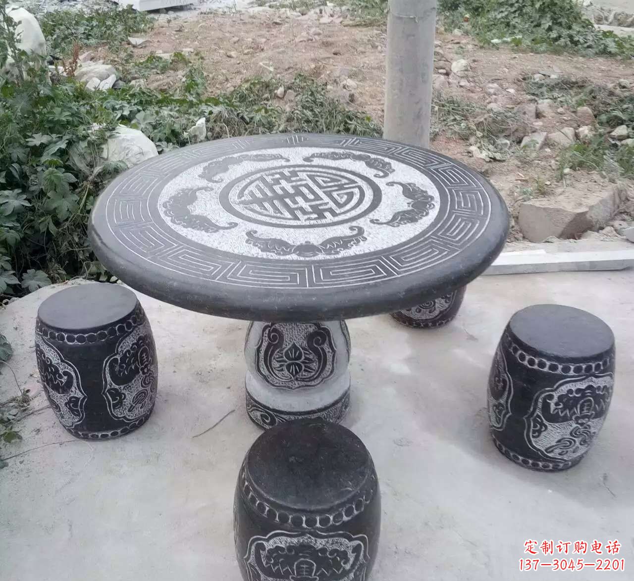 漳州艺术化的室外石桌凳雕塑