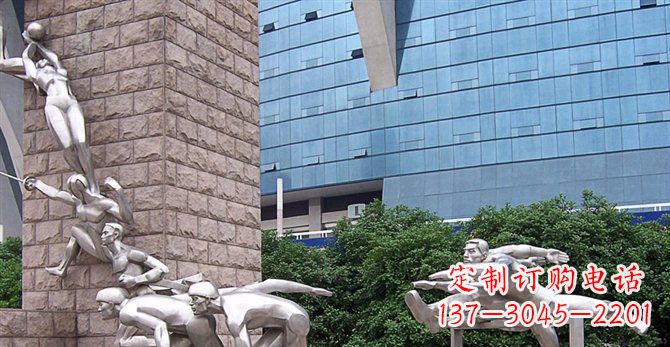 漳州街边不锈钢运动员人物雕塑